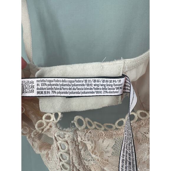 Victorias Secret Bra 32DDD Beige Lace Dream Angels Push Up Without Padding - Picture 5 of 5